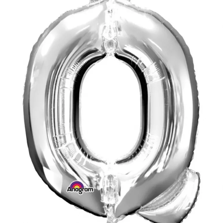 Stor Sølv Folie Ballon - Bogstav ''Q''
