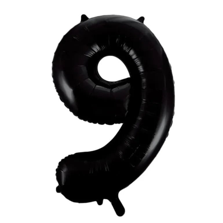 Stor Sort Folie Ballon - 9 Tal
