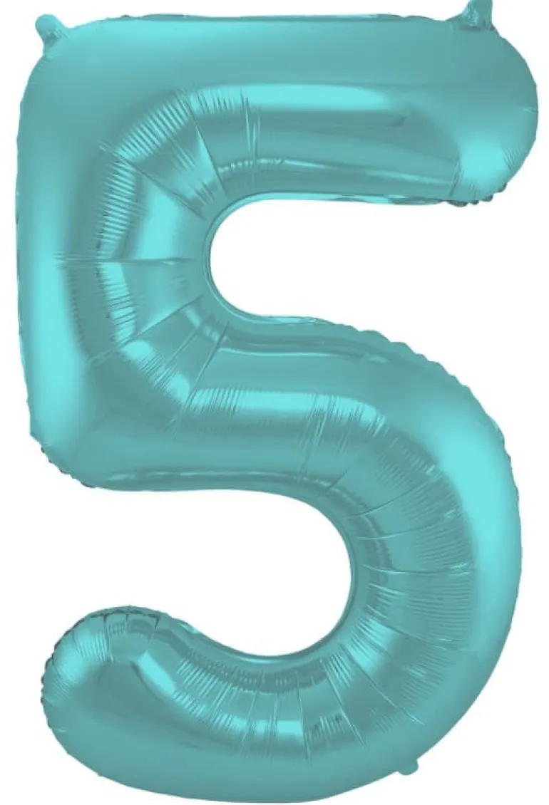 Stort Aqua Grønt Shape Folietal 86 cm, 5 Tal