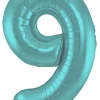 Stort Aqua Grønt Shape Folietal 86 cm, 9 Tal