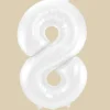 Stort Hvidt Shape Folietal 86 cm, 8 Tal
