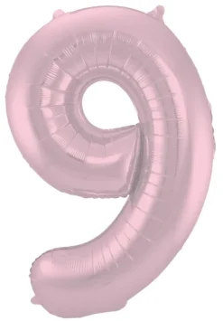 Stort Lyserødt Shape Folietal 86 cm, 9 Tal