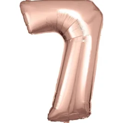 Stort Rosegold Shape Folietal 86 cm, 7 Tal