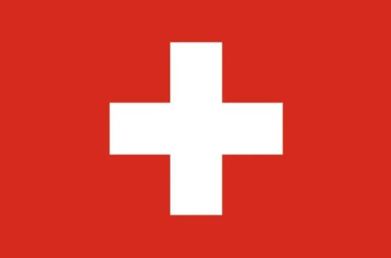 Stort Schweizisk Stof Flag, 90 x 150 cm