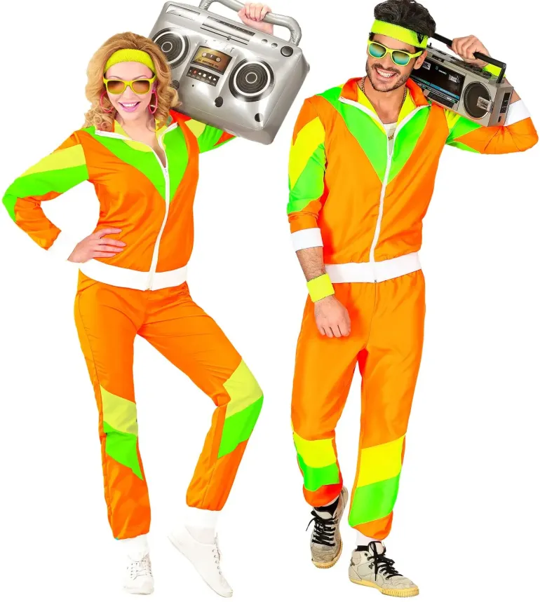 80's Tracksuit - Orange m/Grøn & Gul