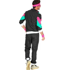 80's Tracksuit - Sort m/Turkis & Pink