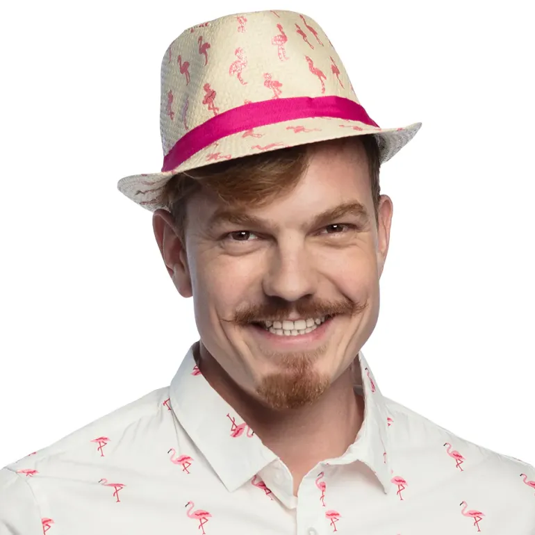 Stråhat med Flamingoer