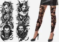 Strømpebukser med Tattoo-Effekt