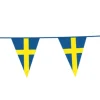 Svensk Vimpel Flagguirlande 10 meter, 20 x 30 cm