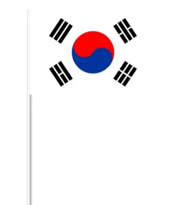 Sydkoreansk Papirflag på Pind, 27 x 20 cm