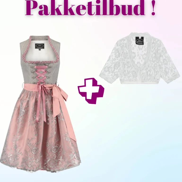 Tilbudspakke! Luksus Autentisk Tyrolerkjole med blondebluse
