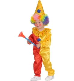 To-Farvet Børne Klovn, Jumpsuit til Toddlers m/Hat