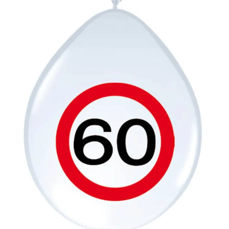 Trafikskilt 60 Års Fødseldags Balloner (30cm.)