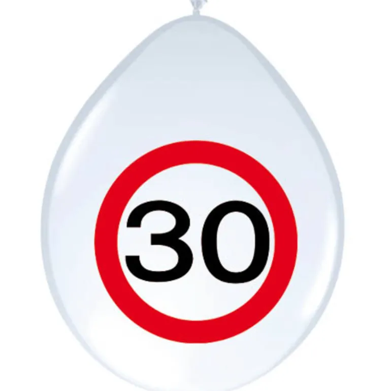 Trafikskilt 30 Års Fødselsdags Balloner (30cm.)