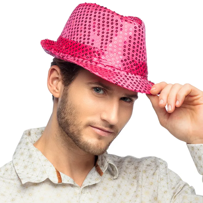 Trilby Hat Pink til Voksne