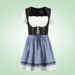 Tyrolerkjole M/Blå Tern, Dirndl i Bomuldsmix