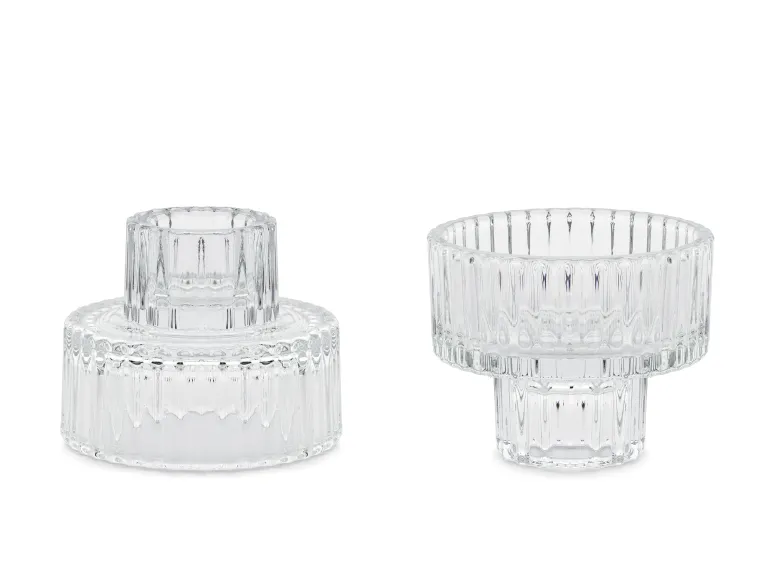 Vendbare Glas Lysestager, 4 stk.