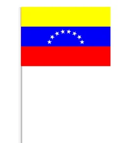 Venezuelansk Papirflag på Pind, 27 x 20 cm