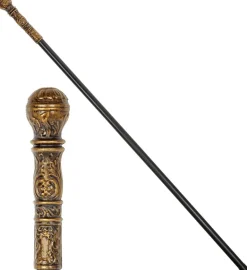 Viktoriansk Gåstok m/Guld Håndtag, 108 cm