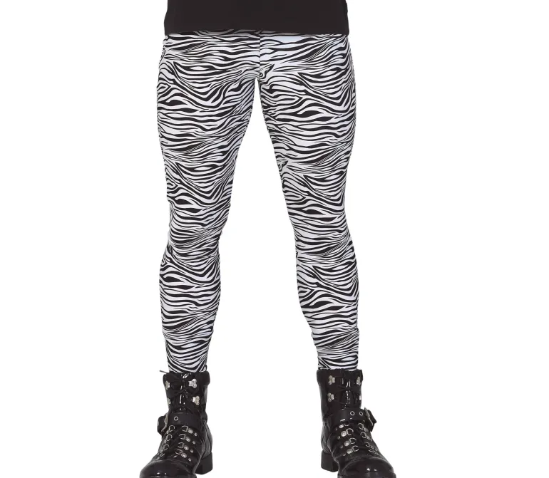 Zebra Stribet Leggings til Mænd